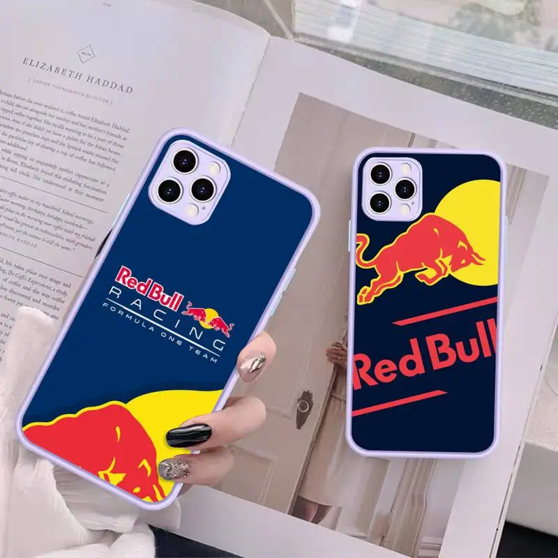 

R-REDS E-Energy Drink B-BullS Phone Case for iPhone 14 11 12 13 Mini Pro Max 8 7 Plus X XR XS MAX Translucent Matte Cover