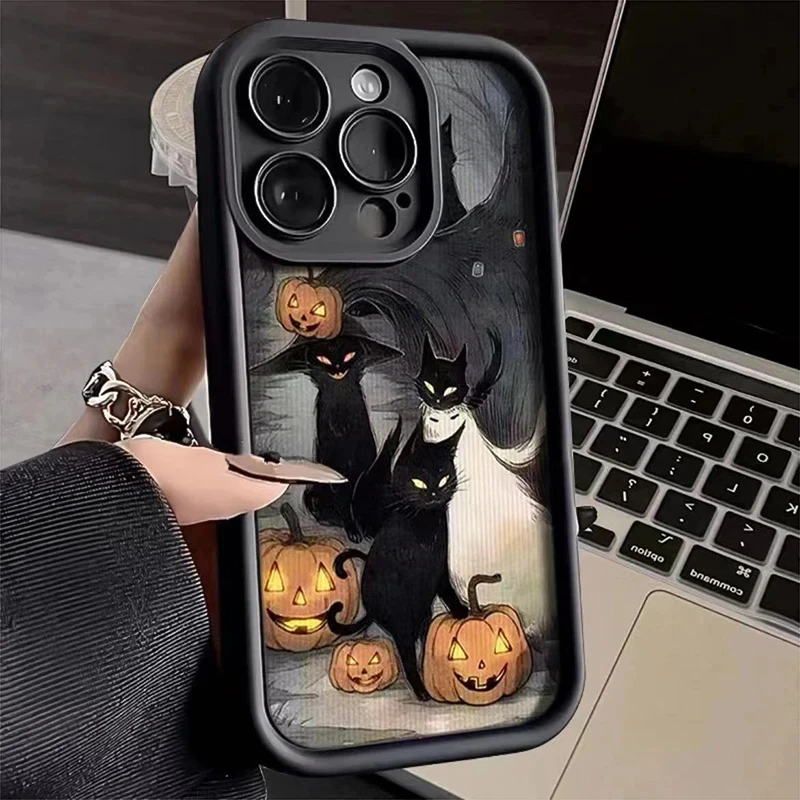 Фото Креативный чехол для телефона Dark Funny Monster Cat Fox для iPhone 17, 16, 15, 14, 13, 11, 12 Pro Max 7, 8 Plus, противоударная задняя крышка №5