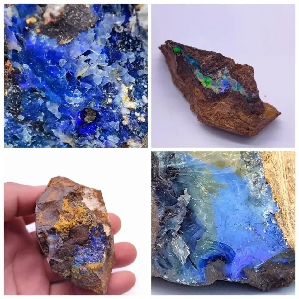 Australian Natural Iron Opal Iron O Gem Stone Raw Stone Scraps Bare Stone Polishing Raw Materials Popular Science Specimen