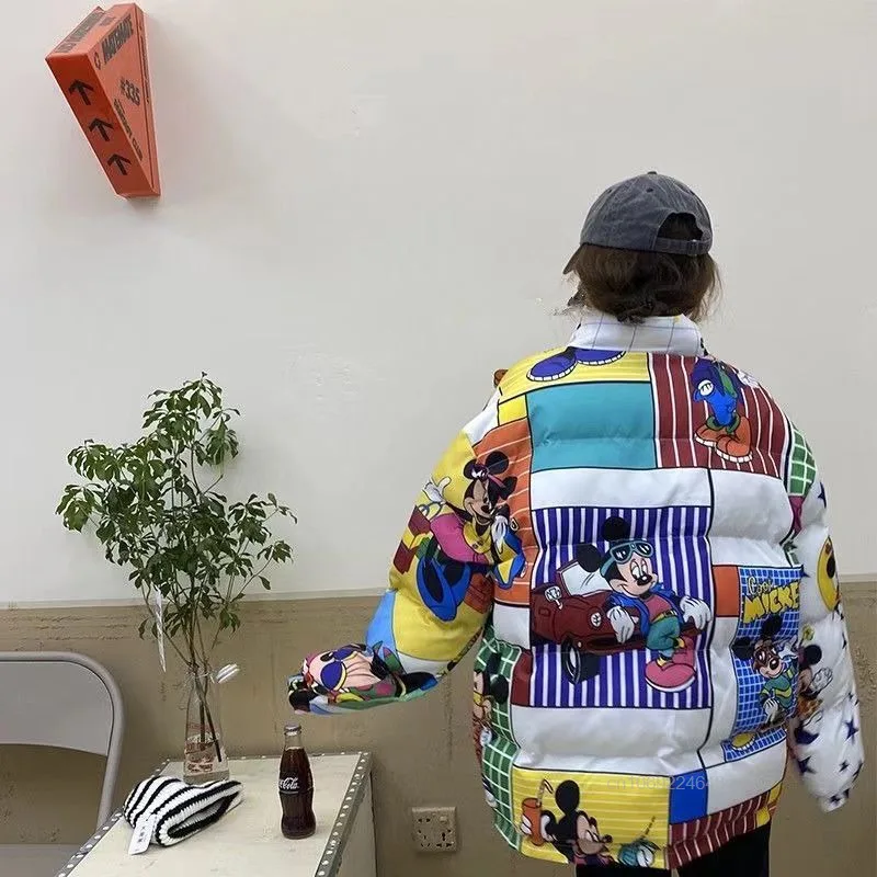 Женское модное зимнее пальто с Микки Диснеем новая корейская версия свободная