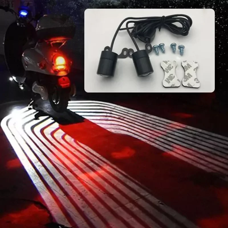 

Motorcycle Tail Lights LED Angel Wing Projection Lamp Welcome Door Courtesy Light Carpet Underglow For Scooter Motorbike Decor