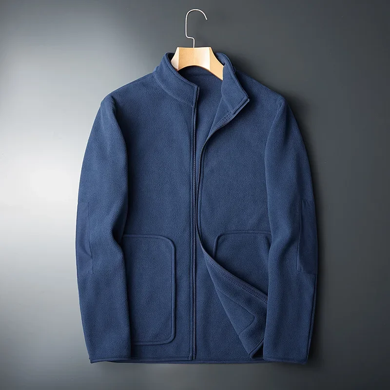 MRMT 2024 Brand New Fleece Men's Polar Jacket Top Double-Sided Thickened Sweater Cardigan Jackets