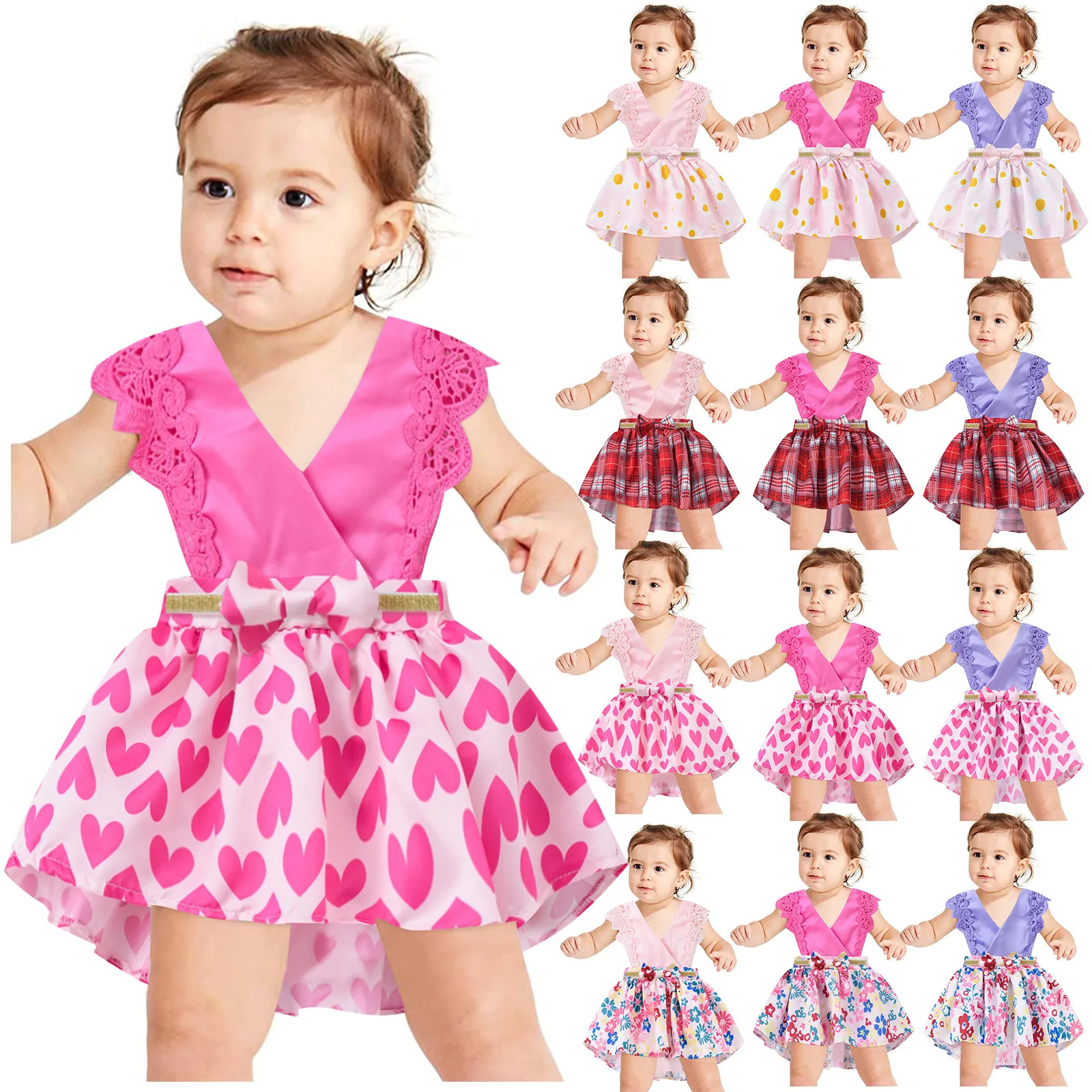 

Sunflowers Girls Floral Lace Princess Kids Toddler Headbands Romper Dress Baby Girls Dress&Skirt Fall Dresses for Girls 10-12