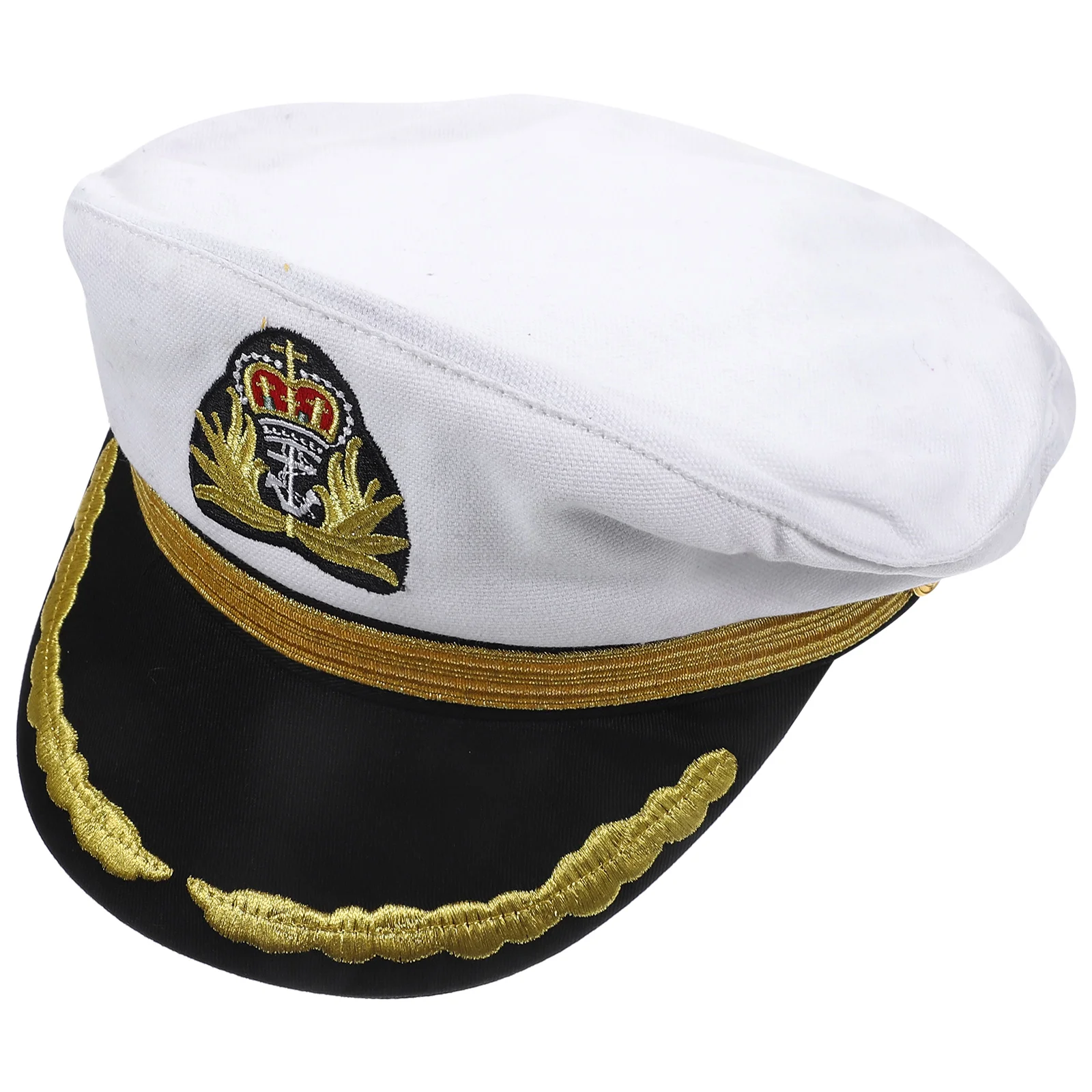

Embroidered Party Hat Yacht Outfit White Bonnet Boat Hats Plastic Sailor Cosplay Captain For Kids Men Women