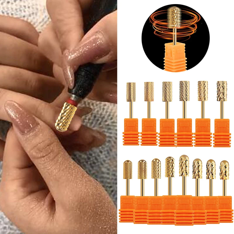 

Nail Drill Bit Nail Files Nail Buffing Gold Carbide Grinding Polish Gel Remove Pedicure Tool Manicure Rotate Electric Milling