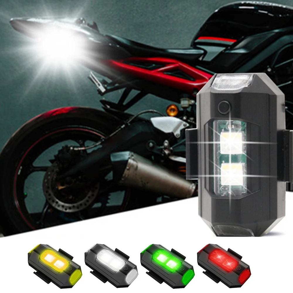 

Mini Motorcycle Tail Warning Light USB Charging Universal Motorbike Refit Drone DIY Parts FPV RC Drone LED Flash Strobe Light