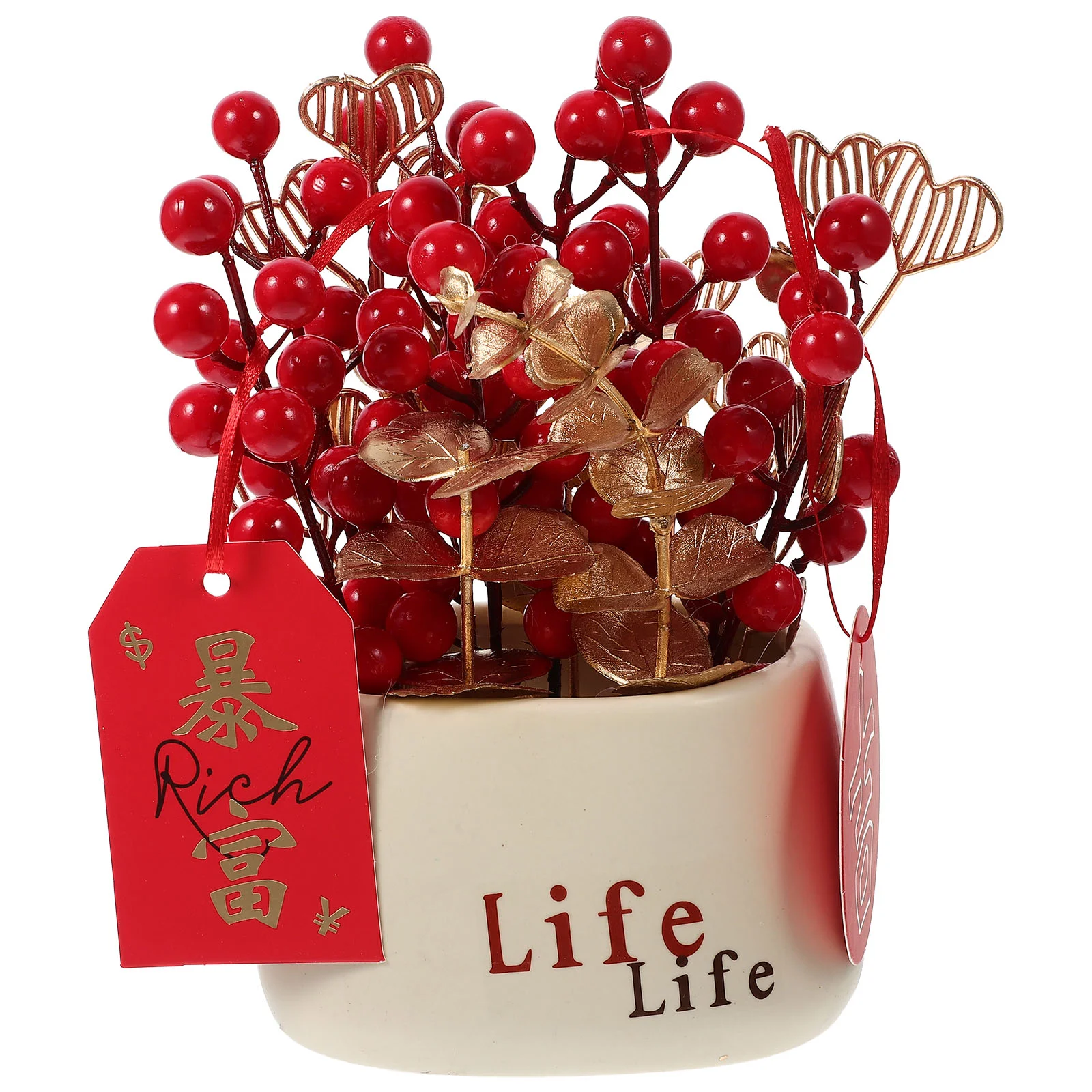 

Bonsai Potted Berry Red Year New Flower Decor Chinese Christmas Berries Ornament Decoration Spring Festival Fake Tree Desktop