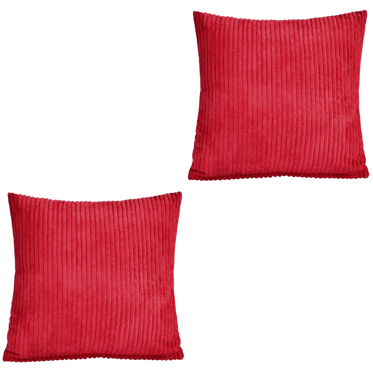 

2pcs Red Corduroy Pillow Covers Throw Pillow Cases Square Cushion Covers for Office Sofa Car without Pillow Core