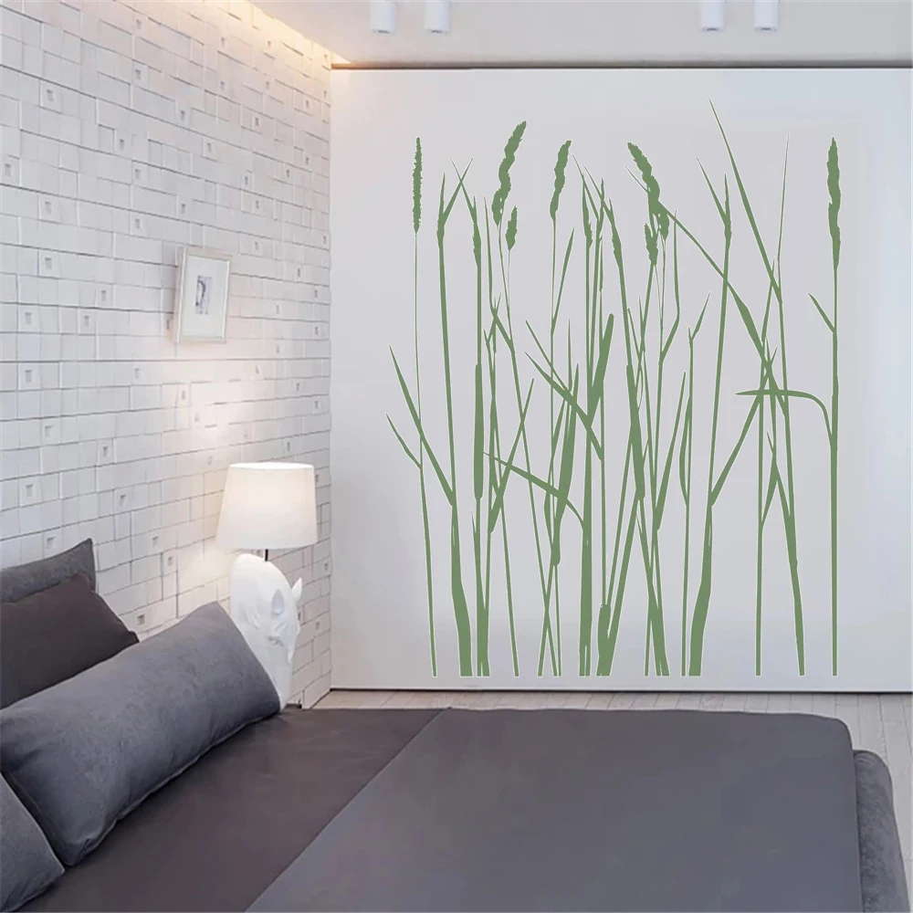 

Long Grass Flowers Trees Wall Stickers For Bedroom Livingroom Decor Decals Classic Murals Removable Vinyl Poster DW13821