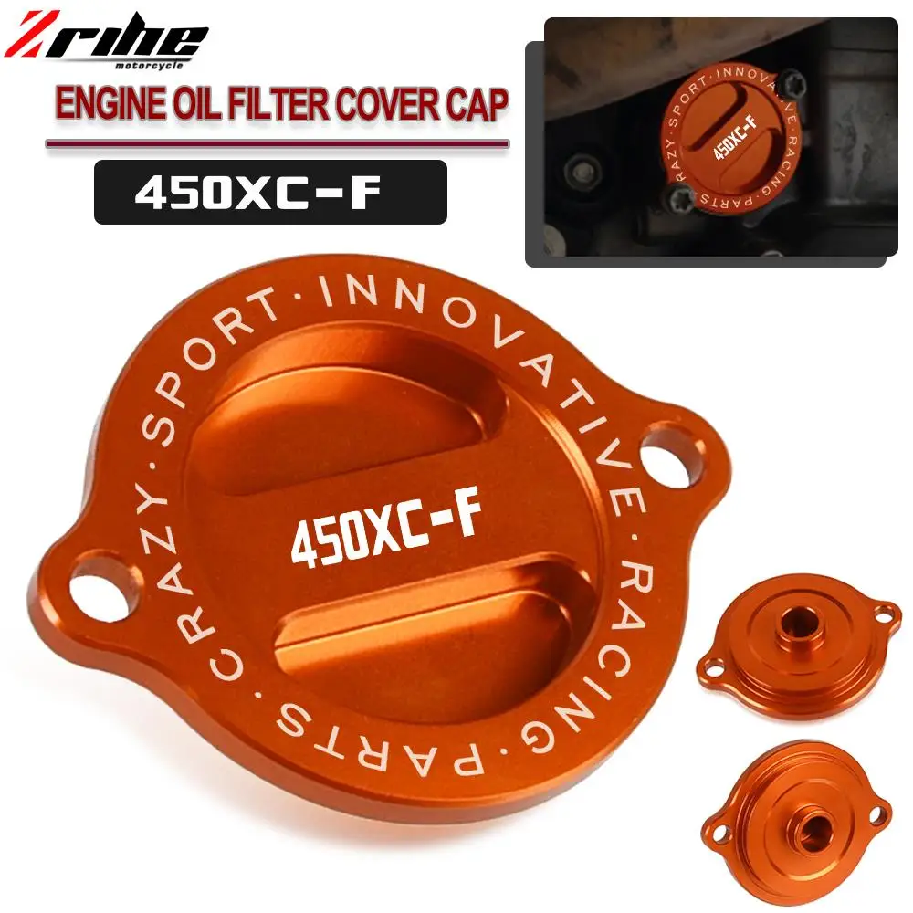 

Motorcycle Accessories CNC Engine Oil Filter Cover Cap Engine Tank Covers Oil Cap For 450XCF 450XC-F 450 XCF XC-F 2013 2014 2015