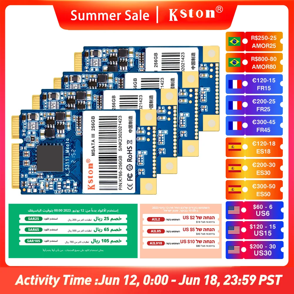 

Внутренний твердотельный жесткий диск Kston, Sata3 Msata SSD 256 ГБ 128 ГБ 512 ГБ 1 ТБ мини Sata, жесткий диск для ноутбука, настольного ПК, оптовая цена