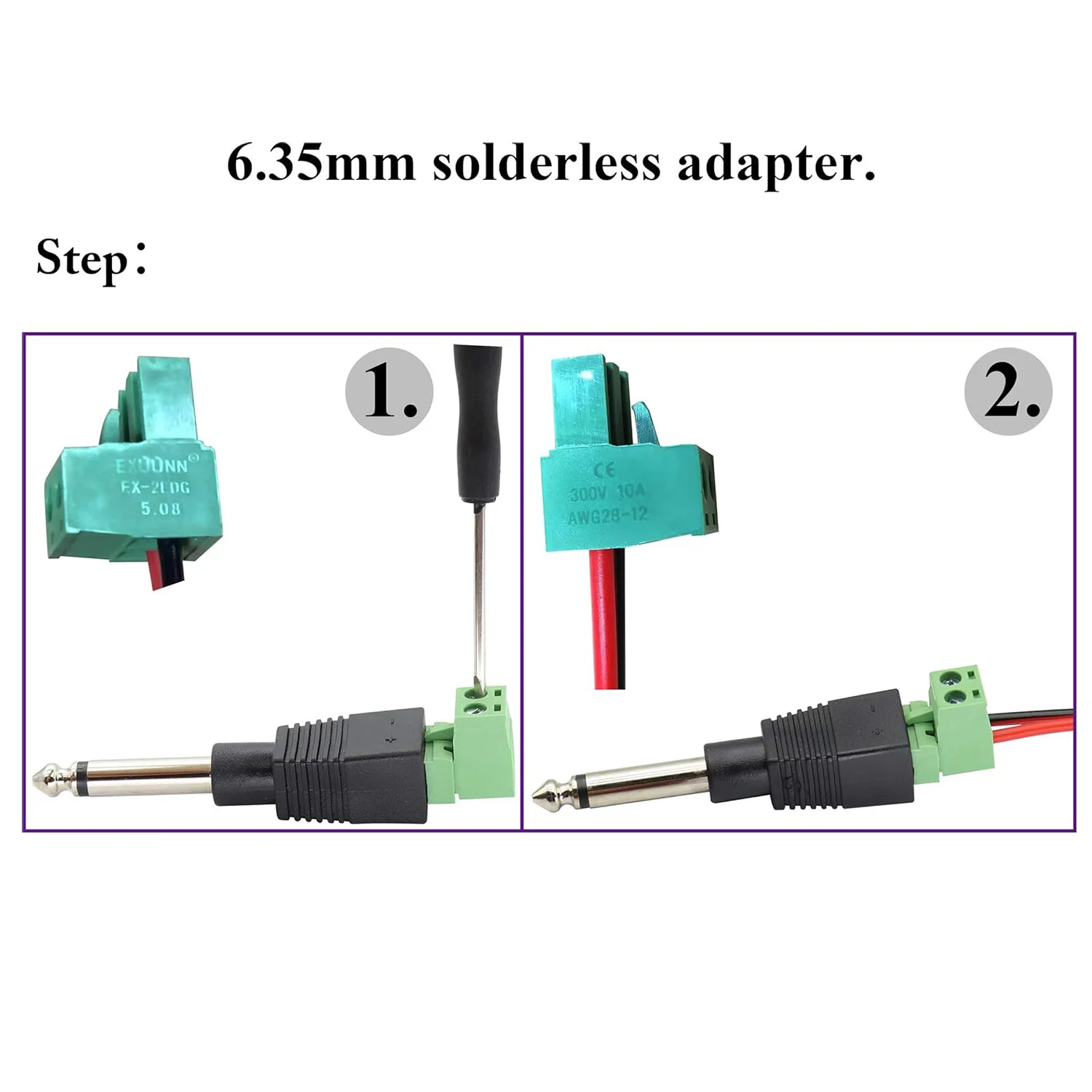 1 шт. 6 35 мм 1/4 &quotмоно TS штекер к AV винт видео балун клемм адаптер болт микрофон