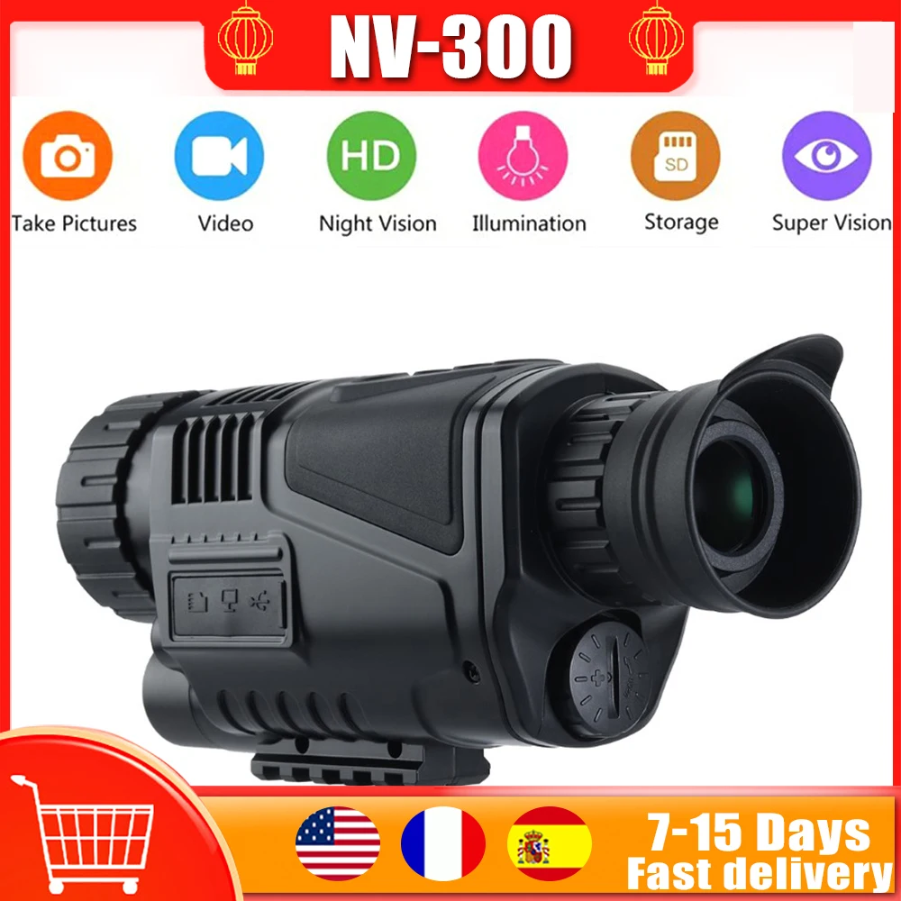 

Монокулярный телескоп ночного видения HD цифровой инфракрасный Монокуляр для съемки фото и видео Функция воспроизведения для охоты США