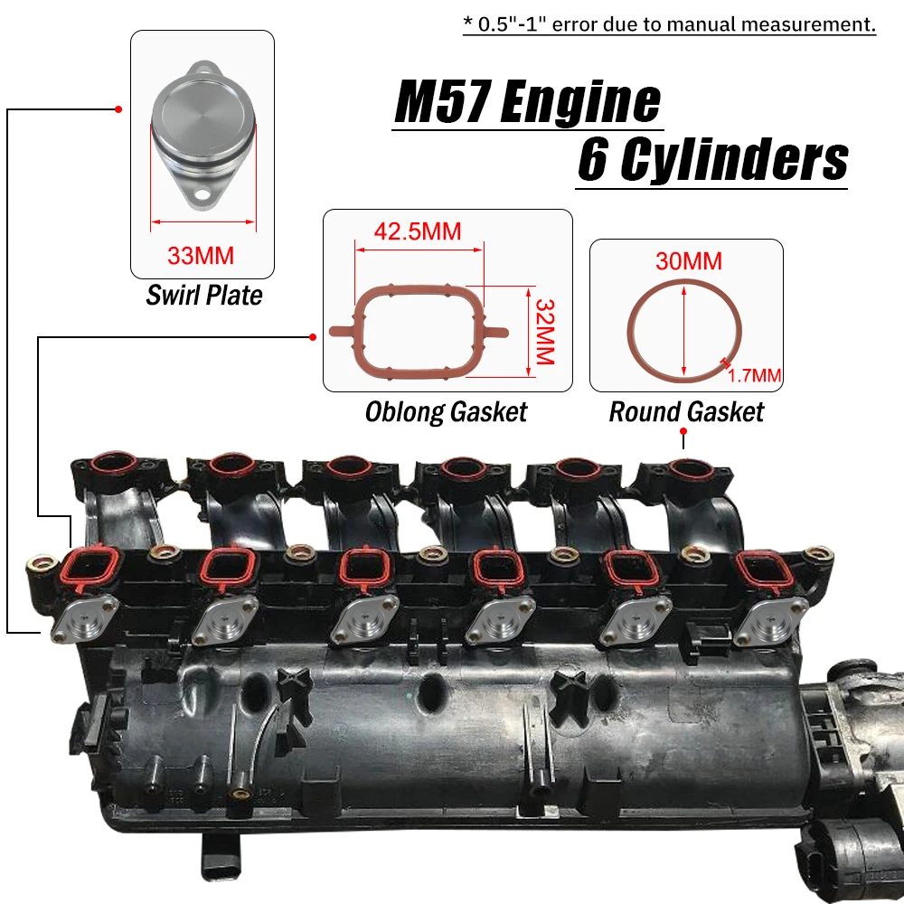 VR - 6 x 33 мм дизельные заготовки вихревой заслонки сменные пробки с прокладкой