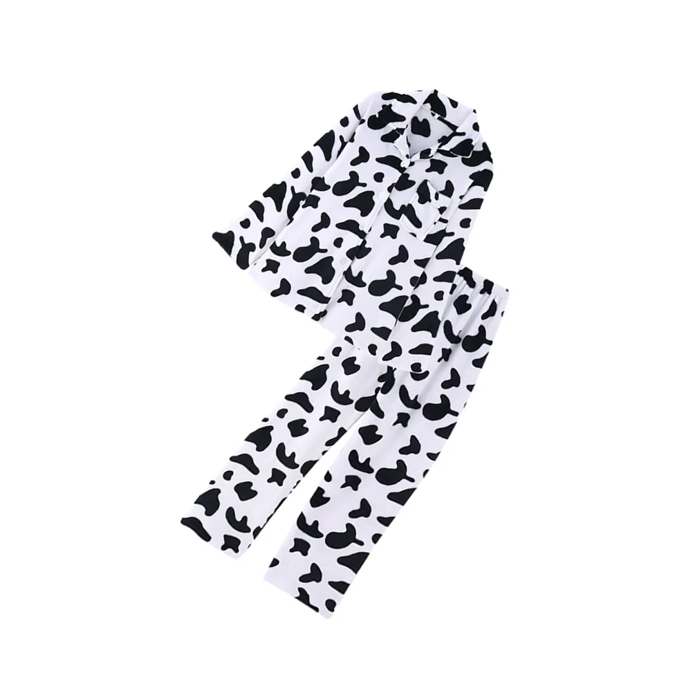 

Conjoined Women's Cow Pajamas Short Sleeve Nightgowns Girl Plush Fleece Sleepwear Woman Long