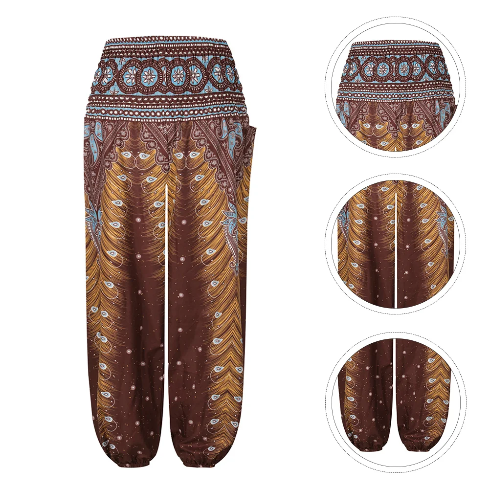 

1 Pc Yoga Pants Elastic Durable Printed Yoga Trousers Loose Pants for Sports