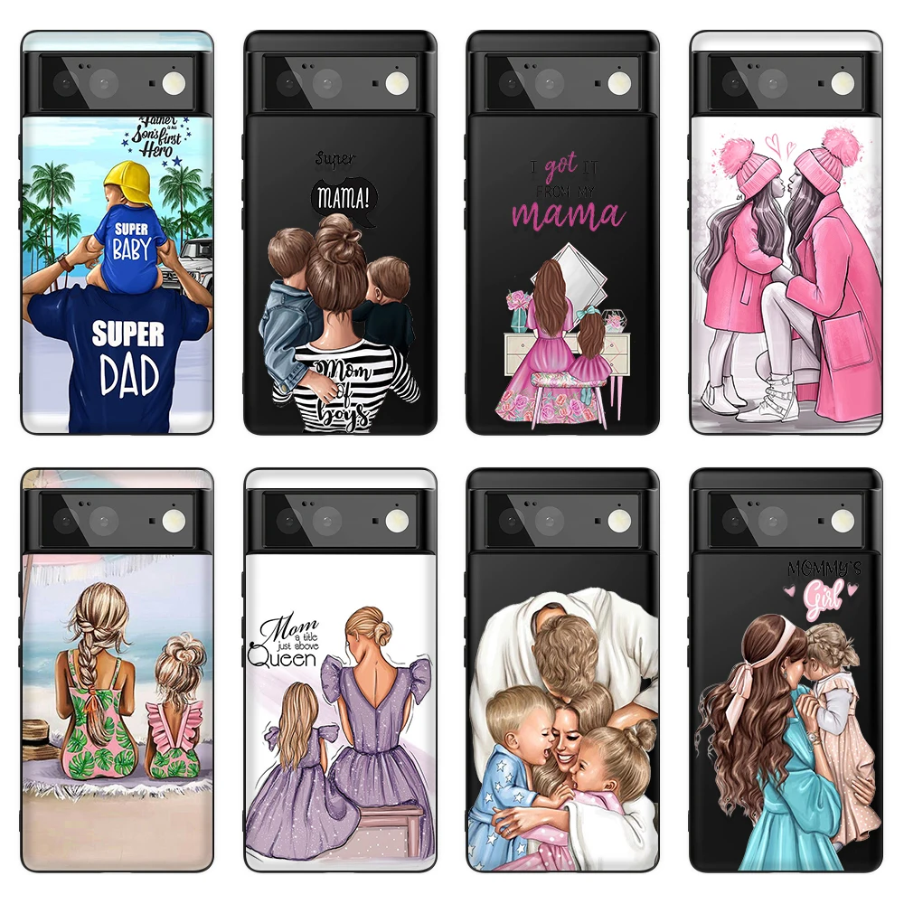 

Super Mom Dad Baby Coque for Google Pixel 6 Pro 5 5a 4 4a 3 3a XL 5G Soft TPU Silicone Case for Pixel 6Pro 4XL 3XL Back Covers