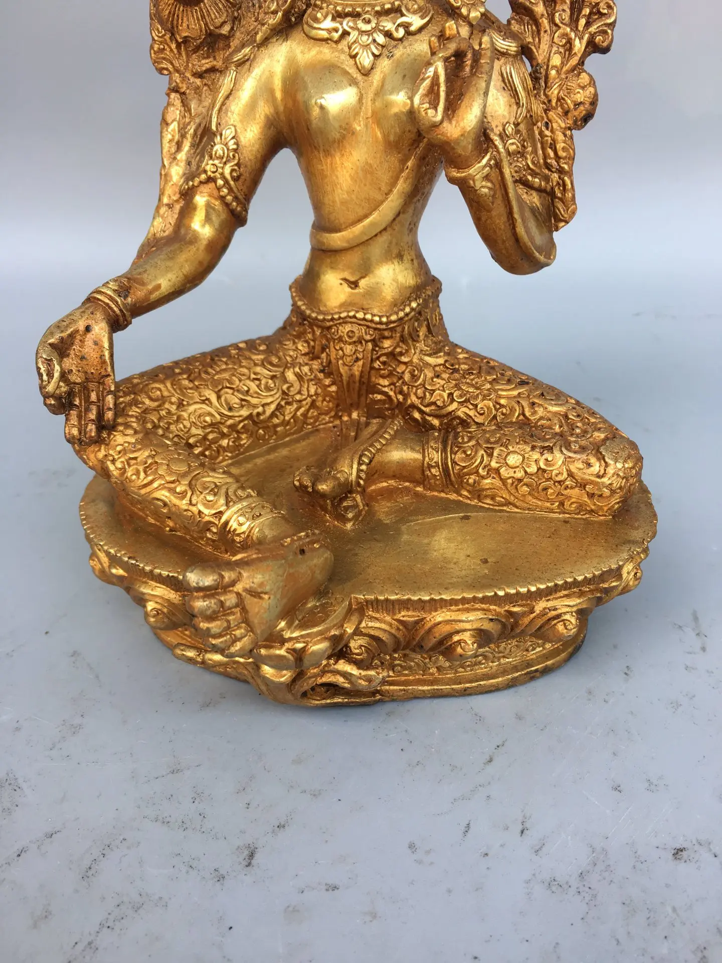 Коллекция тибетских храмов 7 дюймов старинная бронзовая позолоченная двадцать