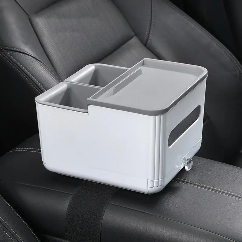 

Car Armrest Storage Box Universal Auto Armrest Car Console Organizer Backseat Holder For Paper Phones Water Cup Storage