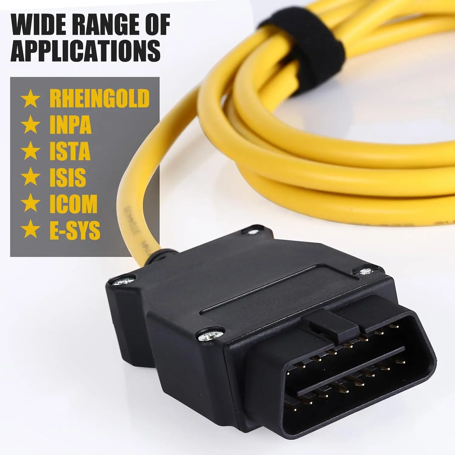 Фото Кабель ENET OBD2 для BMW F-серии, кабель ENET RJ45, совместимый с OBD-кабелем, 6,6 футов/2 м №3