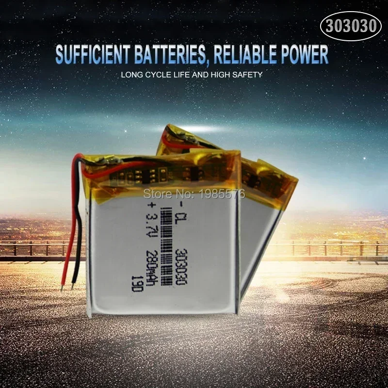 Литий-полимерная батарея 3.7v 210mAh 303030 для GPS-камеры