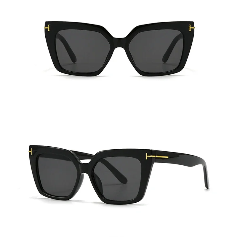 Классические нерегулярные солнцезащитные очки кошачий глаз с заклепками