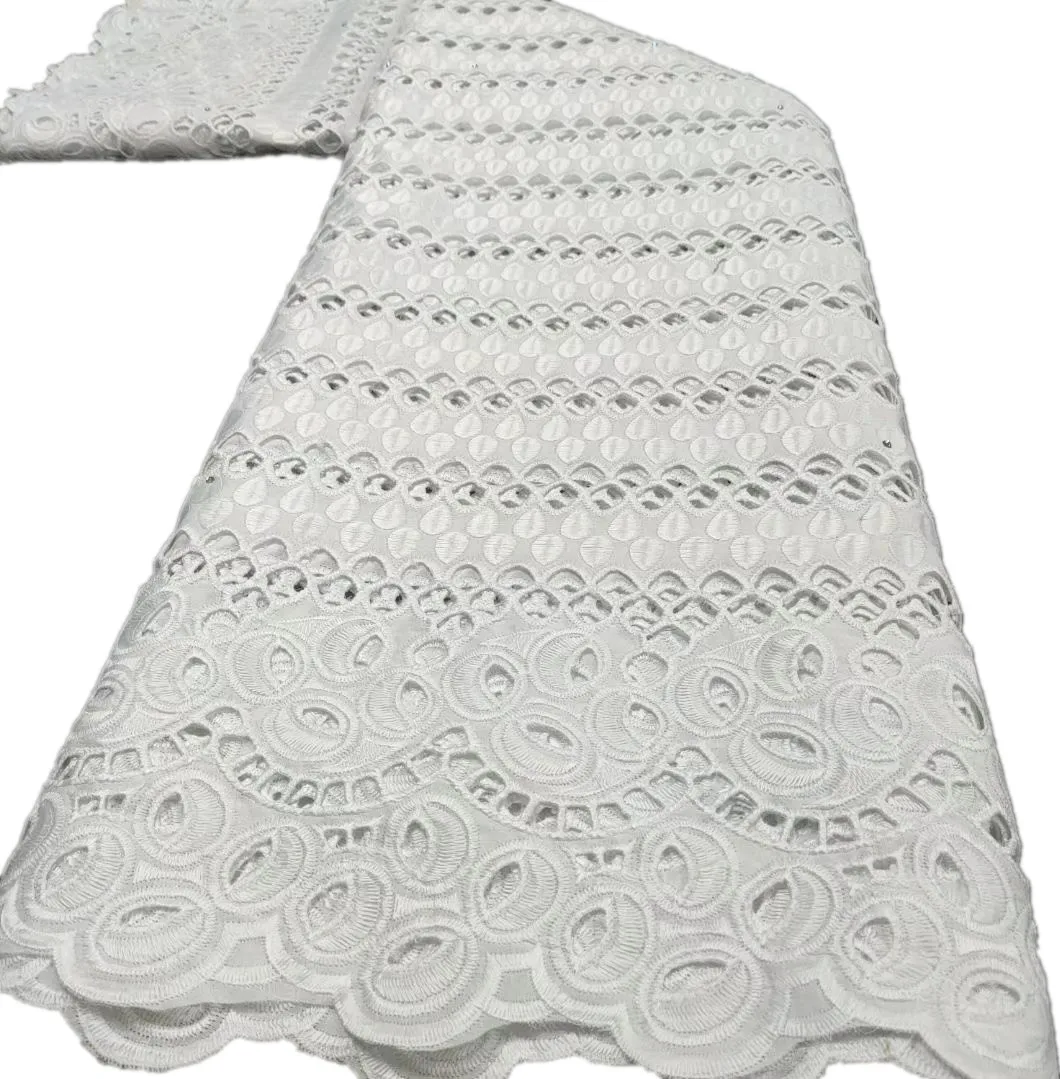 

Pretty Flower Embroidered Swiss Voile Lace Fabric Top Class 100% Cotton African Mesh Lace Fabric for Party/Wedding Dress ETYC17
