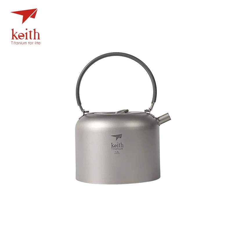 

Keith 1.5L Titanium Camping Water Pot With Folding Handle Outdoor Hiking Travel Picnic Coffee Tea Pot Cookware 200g Ti3907