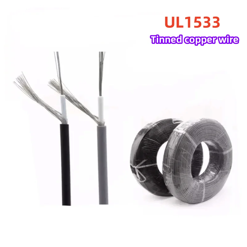 

1/3/5 м экранированный провод 28 26 24 AWG канальный аудиодинамик одноядерный 1C UL1533 черный/серый электронный медный сигнальный экранный кабель