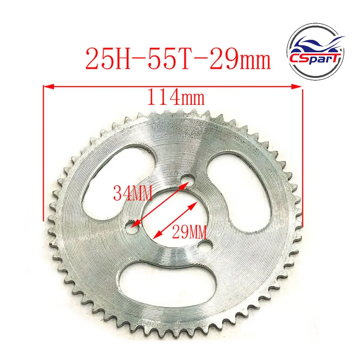 

25H 47T 55T 65T 68T 70T 80T 92T 29MM Задняя звездочка Mini Moto ATV Quad Dirt Pit Pocket Bike Chopper 47CC 49CC