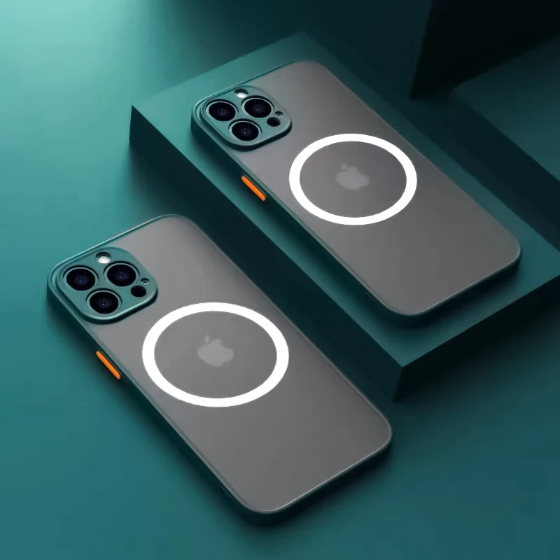 for iPhone 14 13 12 11 Pro Max Plus Mini XS X XR SE 7 8 Case Wireless Charge Magnetic for Magsafe Skin Matte Cover Shell Fundas