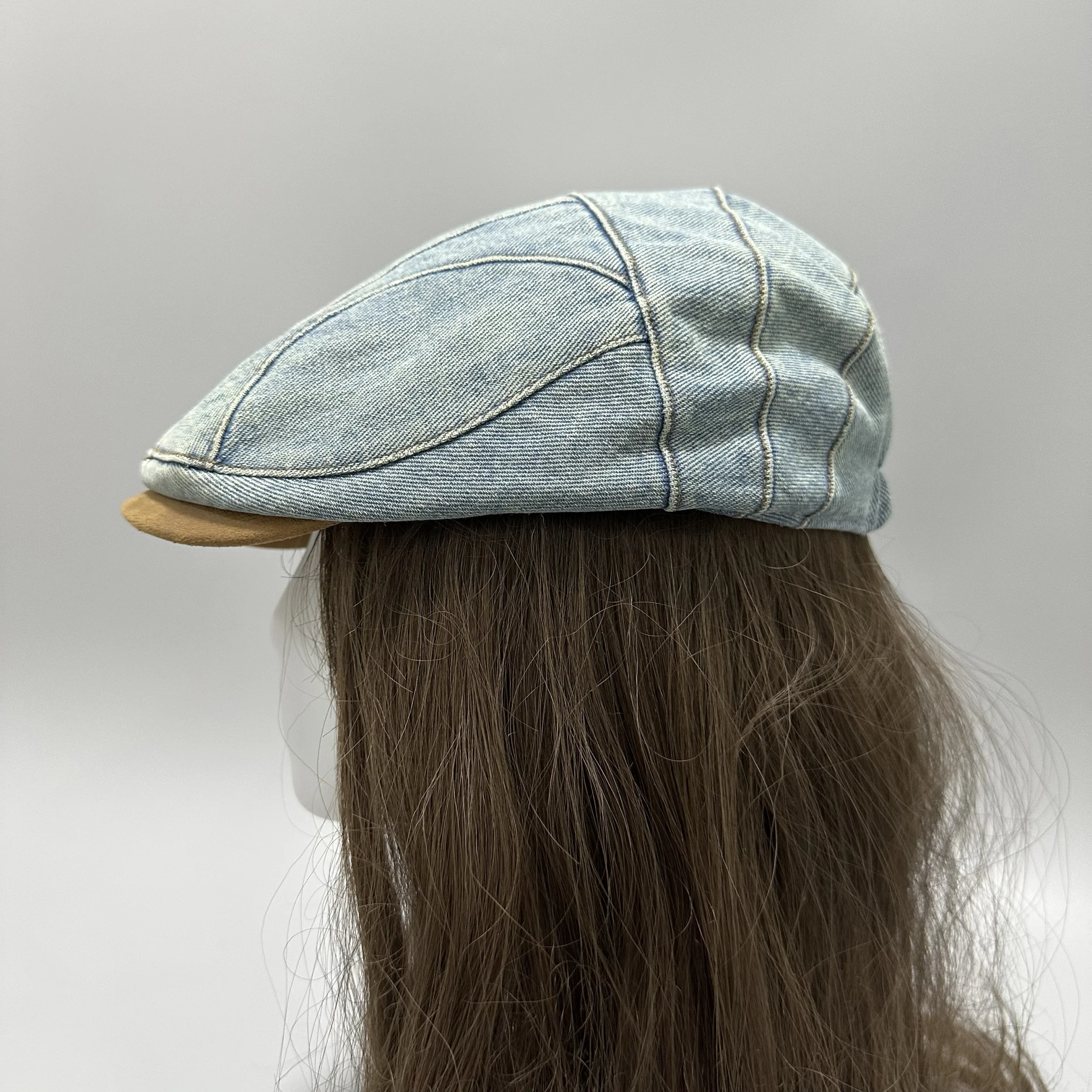 Japan fashion Retro Denim Advance Hats Men's and Women's Autumn Winter All-Match Bud Cricket-cap Hat British Sle Newsbo...