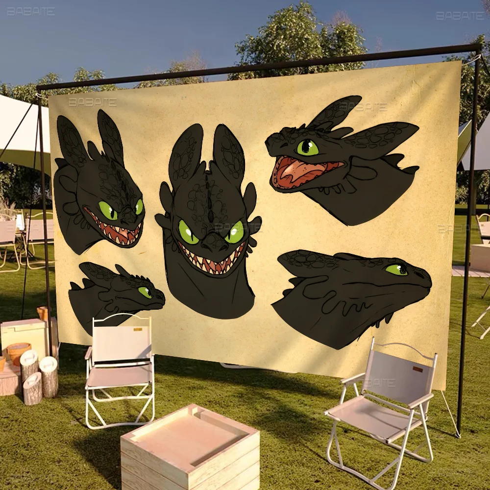 H-How T-To T-Train T-Your D-Dragon Printed Large Flag Art Science Fiction Room Home Decor Banner