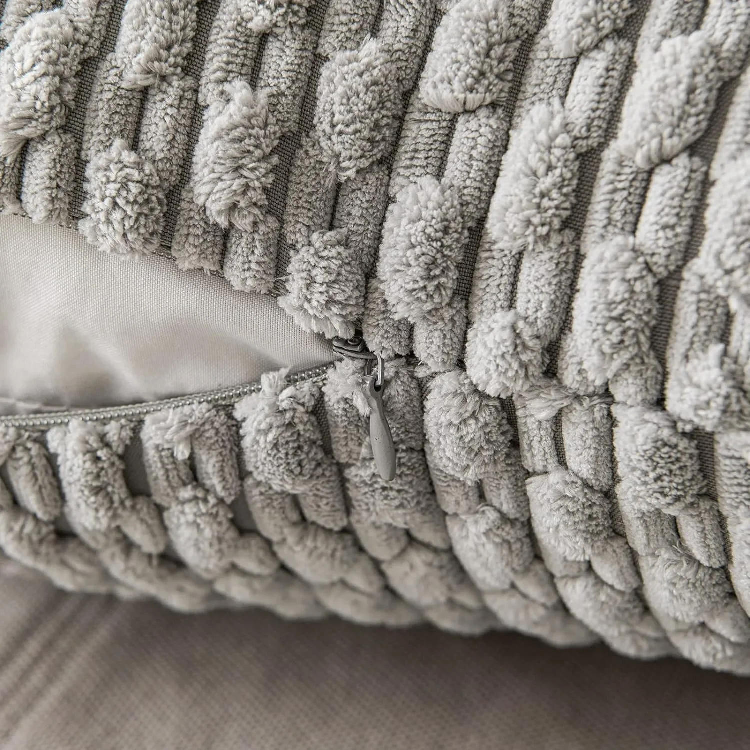 Серый наволочка 16x16 дюймов для гостиной дивана мягкий полосатый вельветовый