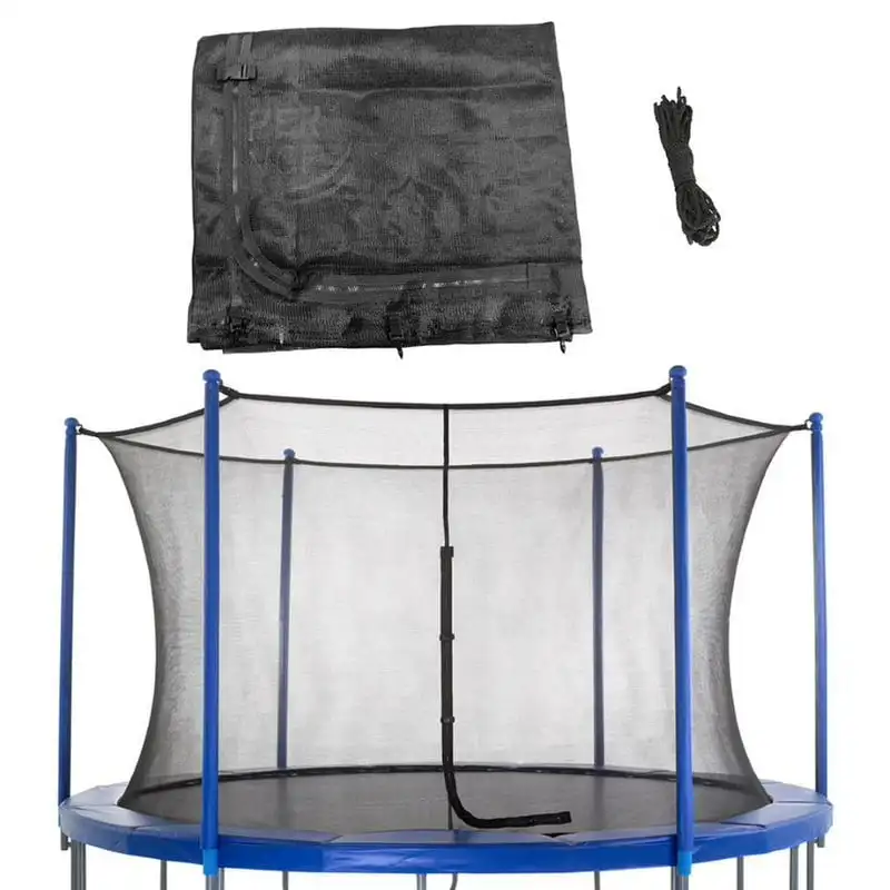 

Trampoline Safety Enclosure Net, Fits 7.5 FT Round Frame, Using 6 Poles (or 3 ) - Adjustable Straps- Net Only Hand grippers Grip