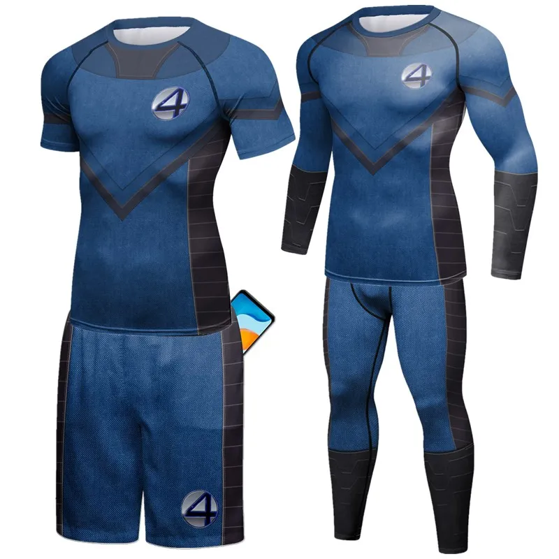 Фото Mannen Compressie Mma Boksen Rashguard Muay Thai Jiu Jitsu Kickboksen Trainingspak спортивный набор для бега фитнес-зал тренировки Kleding №1