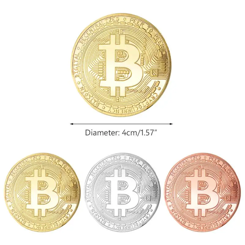 

3PCS Antique Physical BTC Imitation Gift Physical Plated Collectible Coin Art Silver Rose Collection Bitcoin Commemorative Metal