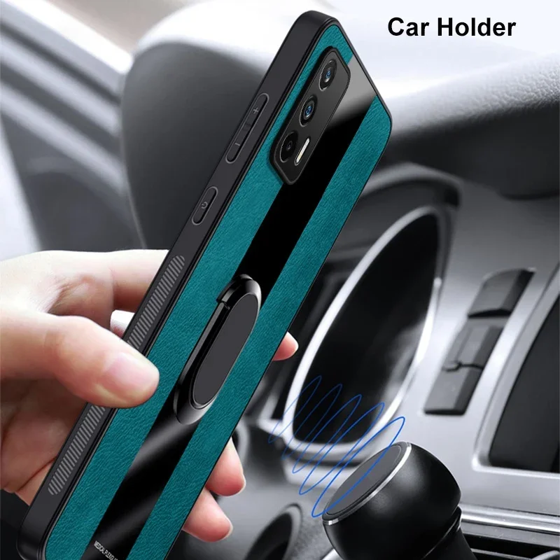 Чехол из искусственной кожи с кольцом-держателем для Meizu 18 18S Pro роскошный