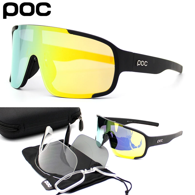 

2021 POC Aspire Cycling Sunglasses Men Women Bicycle Sun Glasses Polarized Sport MTB Eyewear Road Bike Goggles with 3 Lens