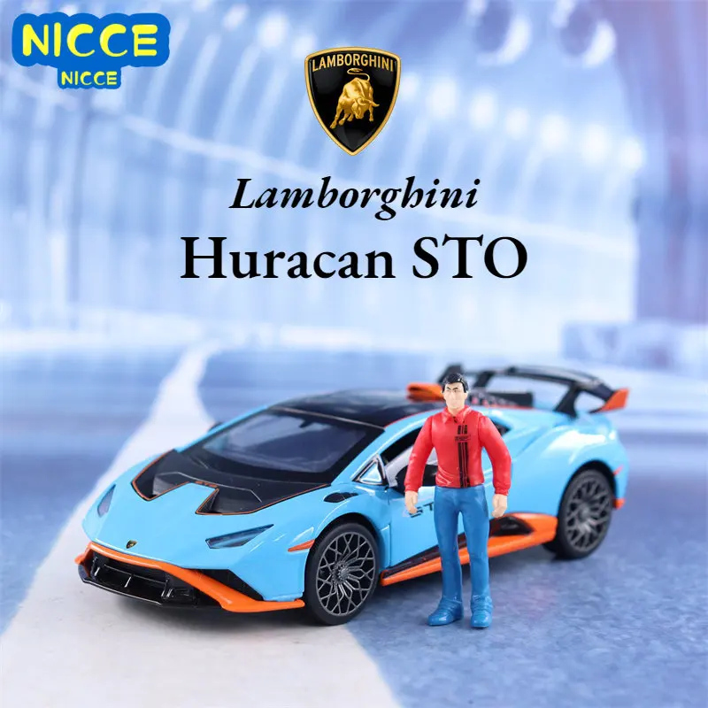 

Nicce 1:32 Lamborghini Huracan STO Sports Car Diecast Metal Alloy Model Car Sound Light Pull Back Collection Kids Toy Gifts