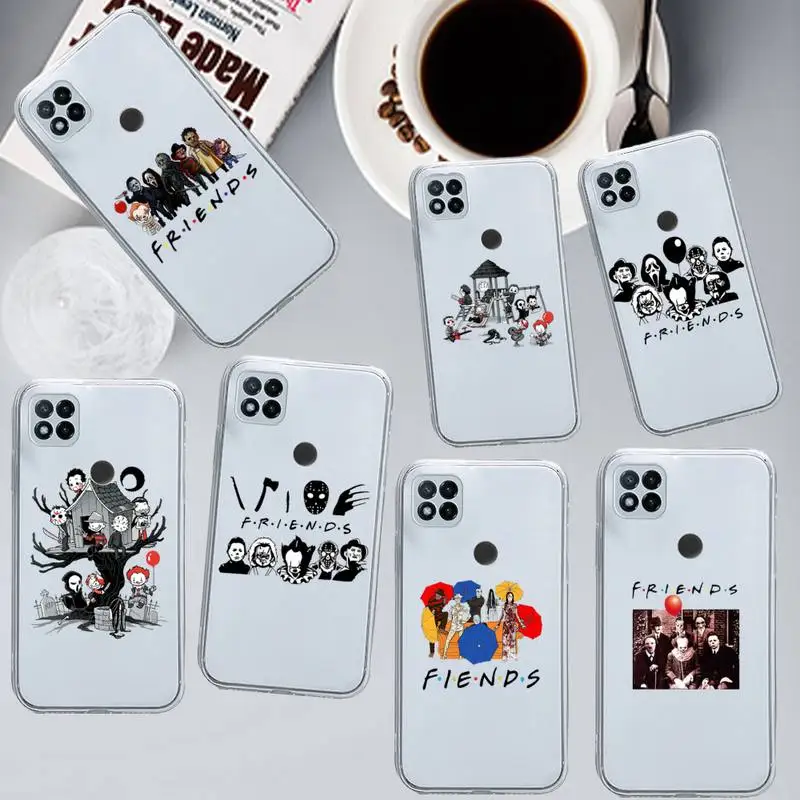 

Horror Killer Friends Phone Case Transparent for Xiaomi redmi note x f poco 10 11 9 7 8 3 i t s pro cover shell coque