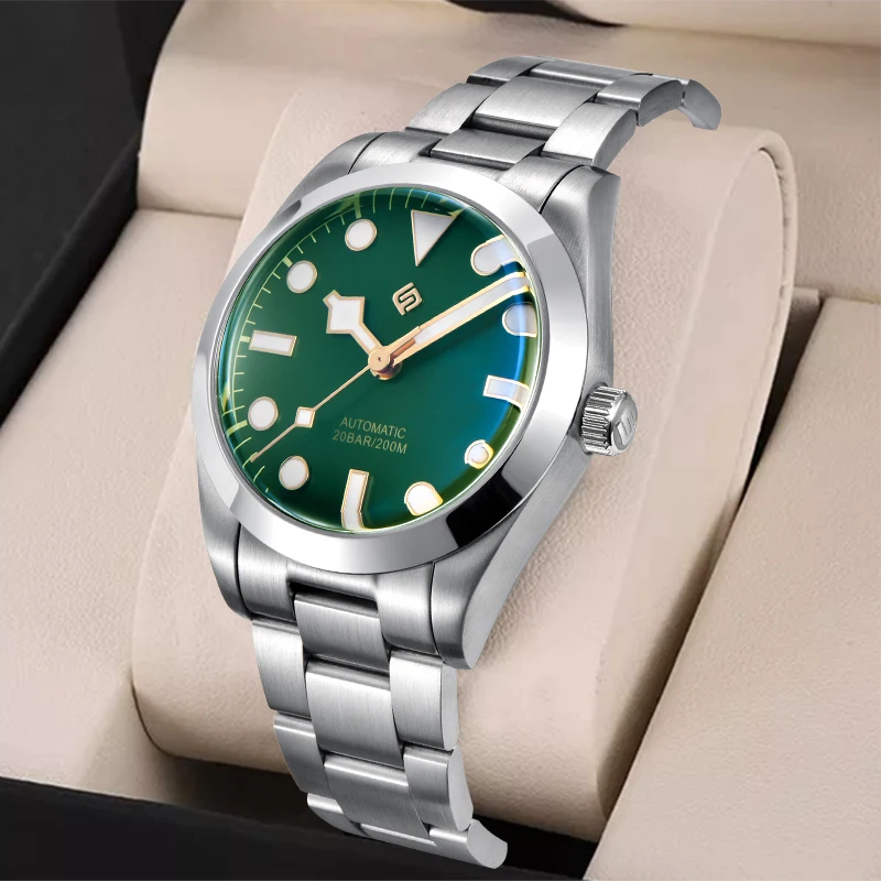 Новые механические мужские часы TERAMI винтажные простые водонепроницаемые