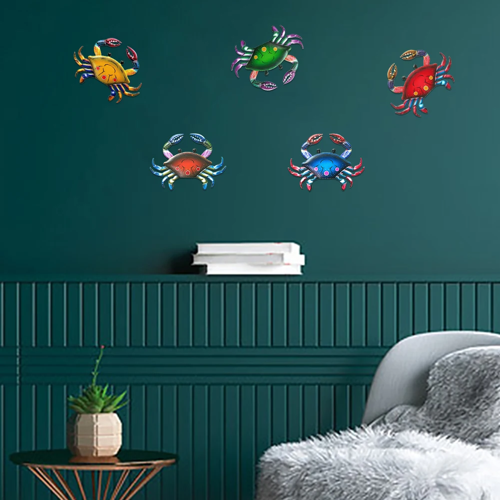 5 шт. 3D железное искусство для дома и улицы гостиной металлический краб жизнь как