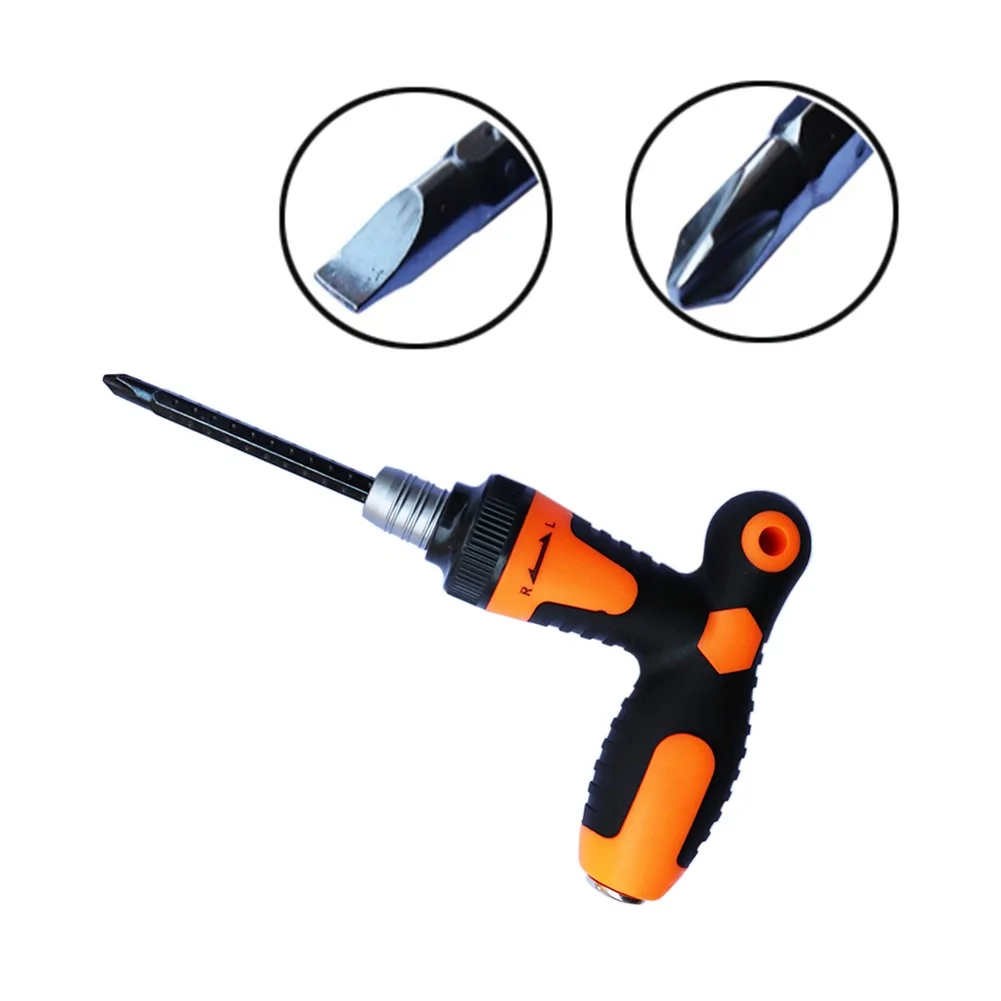 

Ratchet Screwdriver T-Type Anti-Slip Alloy Steel Multifunctional Repair Tool 32 Teeth Dual-purpose Batch Head Hand Tool