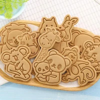 new 8pcs cake tools animal cookie cutter set dinosaur stamp mold christmas biscuit cutters mould sugarcraft baking fondant l0t9