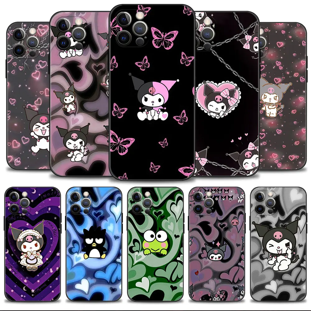 

Kero Kero Keroppi Kuromi Love Butterfly Case For Apple iPhone 14 13 12 11 Pro Max 13 12 Mini XS Max XR X 7 8 6 6S Plus Shell
