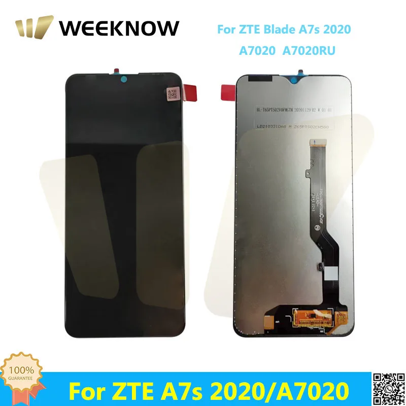 100% протестированный ЖК-дисплей для ZTE Blade A7s 2020 A7020 A7020RU, сенсорный экран, дигитайзер, сенсор в сборе, Замена для ZTE A7020