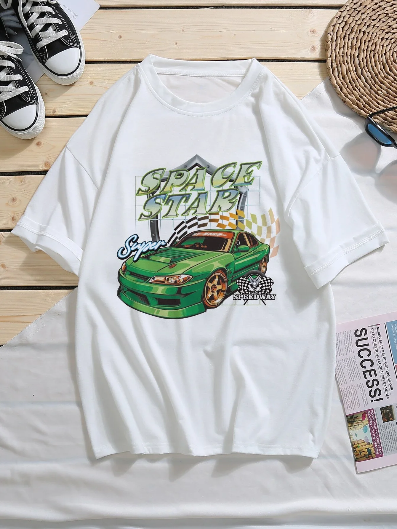 

Oversized Women's T Shirt Harajuku Letters and Beauty Print Ladies T-Shirt Summer O-Neck Short Sleeve Streetwear Y2K Tops Tee