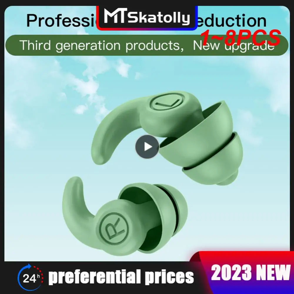 

1~8PCS Anti Noise Silicone Earplugs Waterproof Swimming Ear Plugs For Sleeping Diving Surf Soft Comfort Natation Swimming Ear