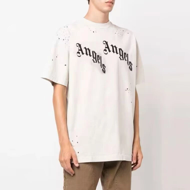 

Мужская хлопковая футболка с принтом в виде ангелов